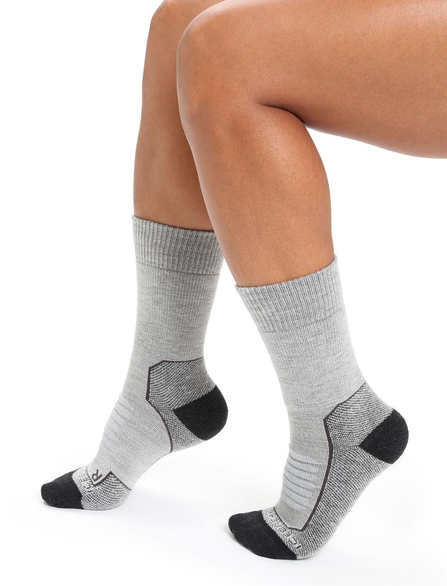 Blizzard Heather Icebreaker Merino Hike+ Heavy Crew Women's Socks | AU 1449VRWD